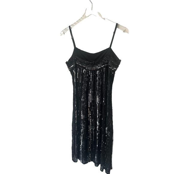 Stenay Vintage Black Beaded Sequined Dress Elegant Evening Formal Womens Sz 10 - Picture 5 of 12
